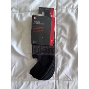 NEW Lululemon Power Stride NS w Active Heel Grip 3 Pack Size XL BLACK